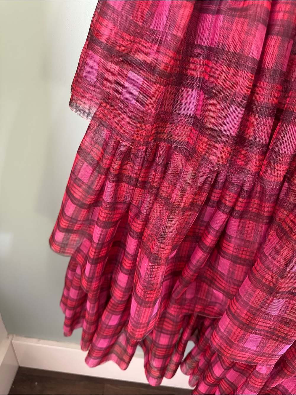 NWT KIMCHI BLUE Urban Outfitters Sheer Plaid Dress - Picture 6 of 6